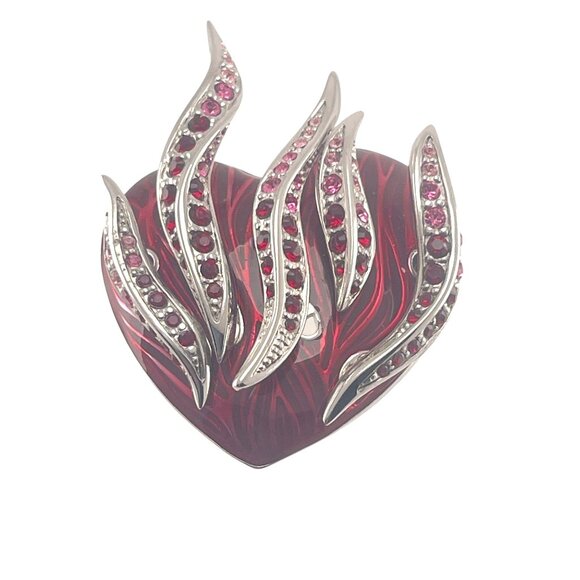 Simon Harrison Rare Trembler Fluttering Heart 1 1/4'' Brooch Designer Collectibl - Picture 2 of 10